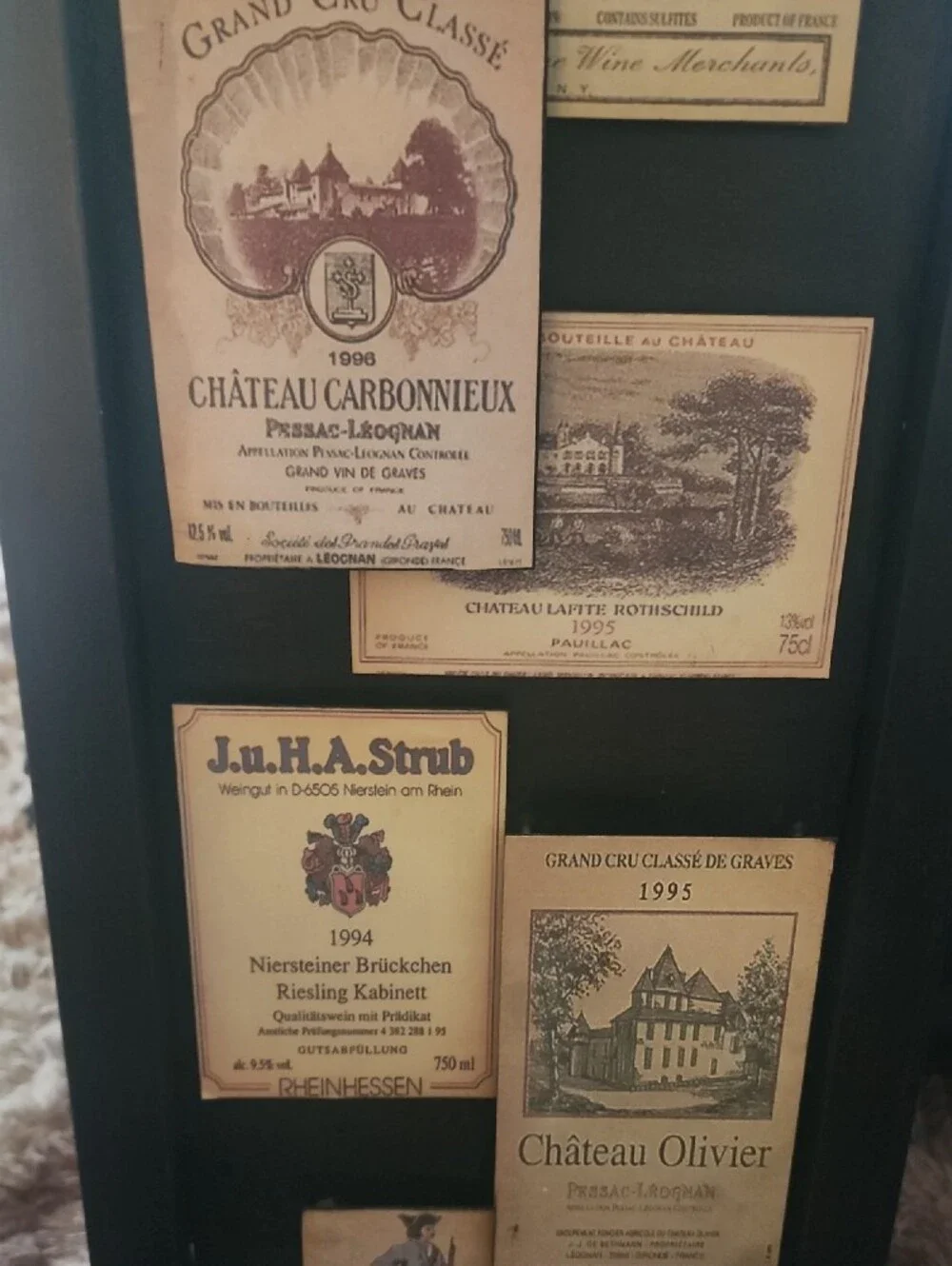 Black Framed Wine Label Collage